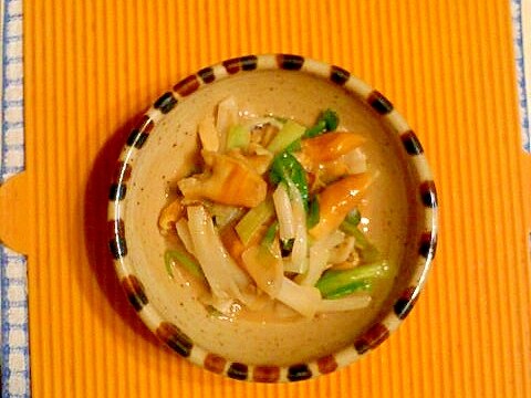 マテ貝とワケギの酢味噌和え♪